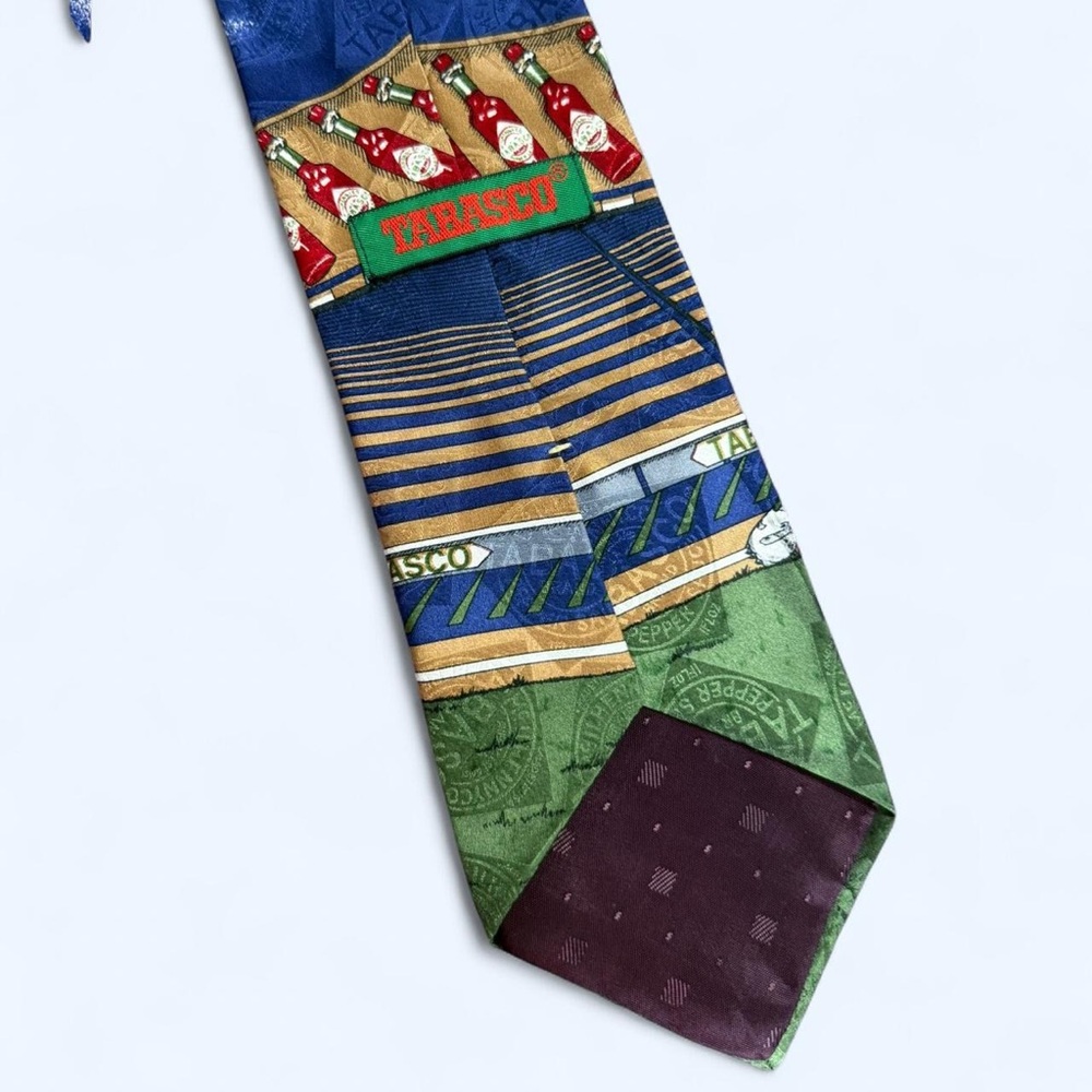 Rare Vintage 100% Silk Tabasco Baseball Neck Tie - Picture 5 of 5